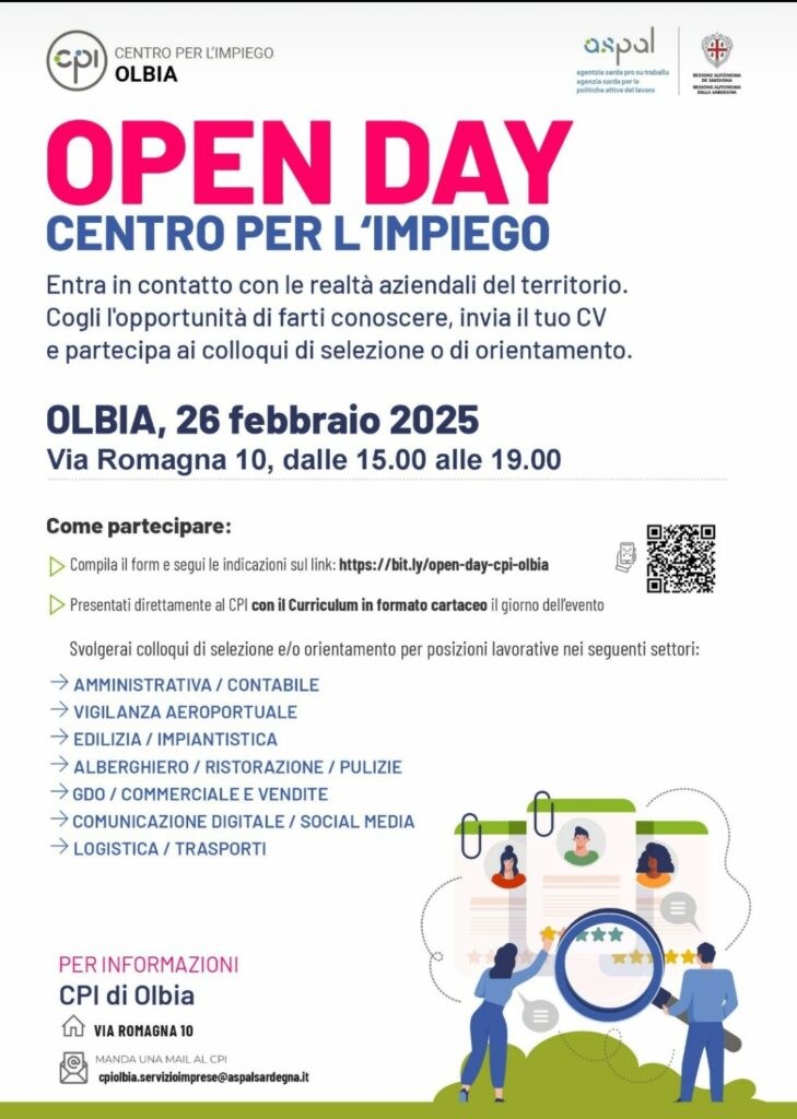 Open Day al centro per l'impiego di Olbia