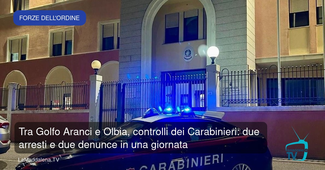 Tra Golfo Aranci e Olbia, controlli dei Carabinieri: due arresti e due denunce in una giornata